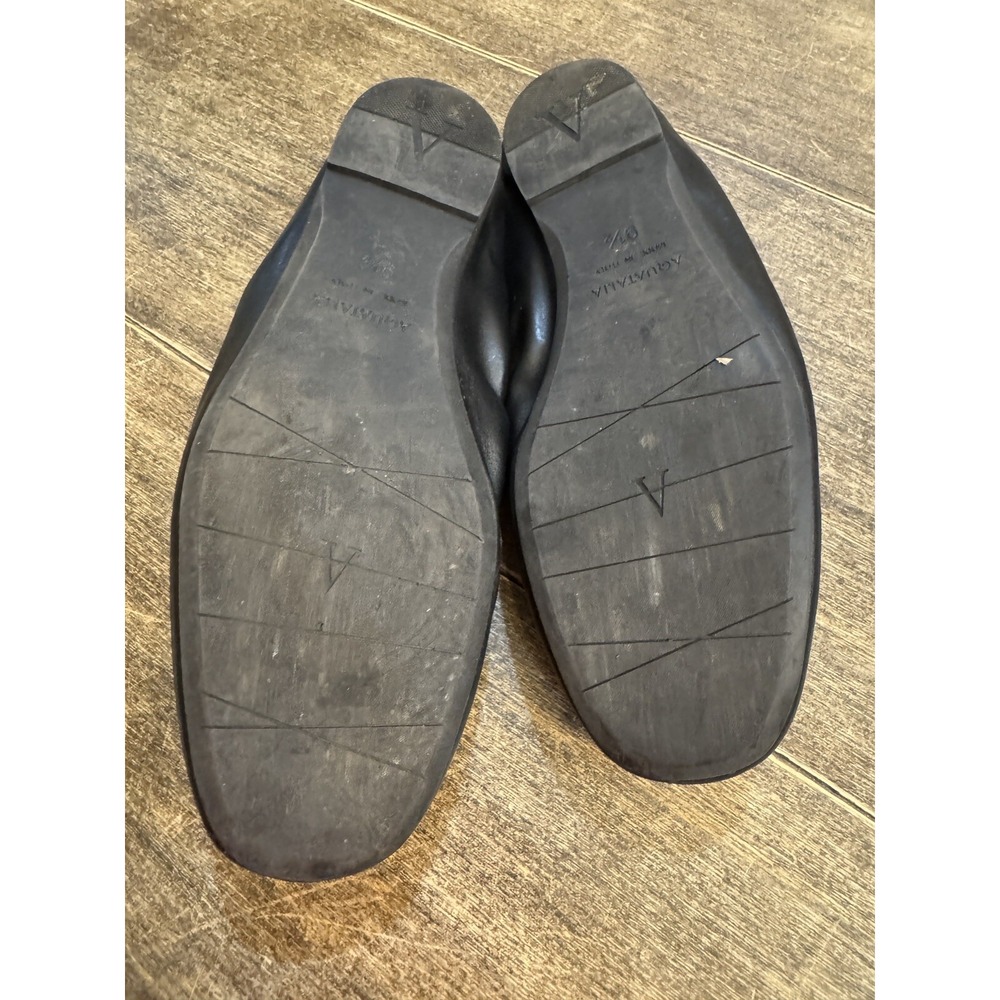 AQUATALIA Journee Tassel Black Leather Loafer Flats Shoes 9.5 Ballet Back - Picture 8 of 10